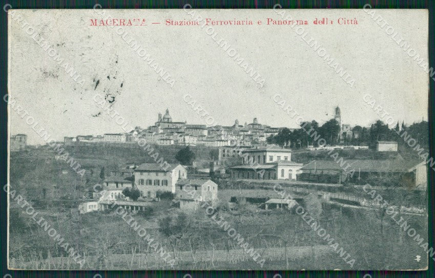 Macerata Città Stazione Treno cartolina QK6453 – fronte