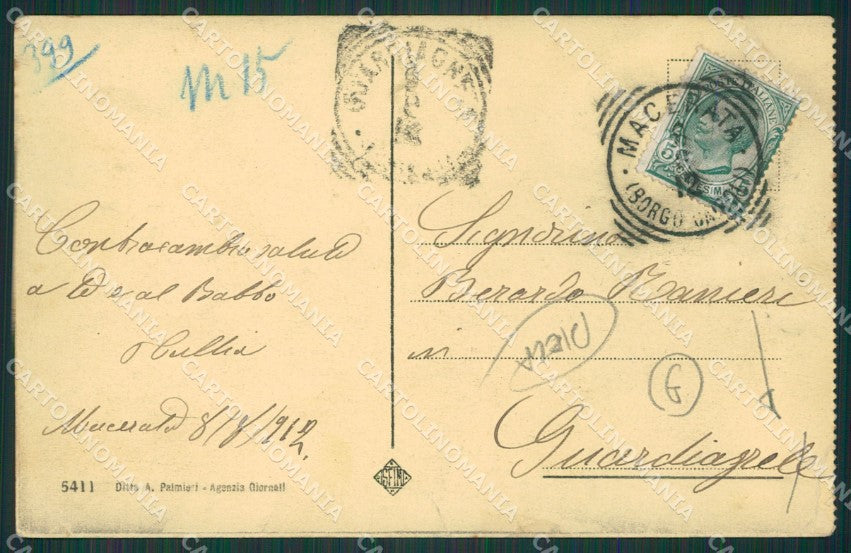 Macerata Città PIEGA cartolina QK6473 – retro