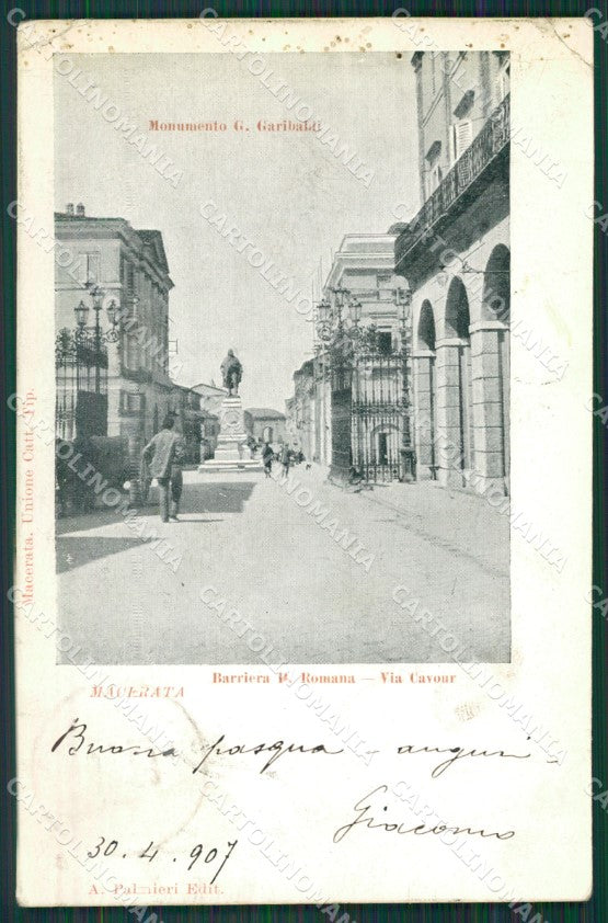 Macerata Città Garibaldi PIEGHE cartolina QK6475 – fronte