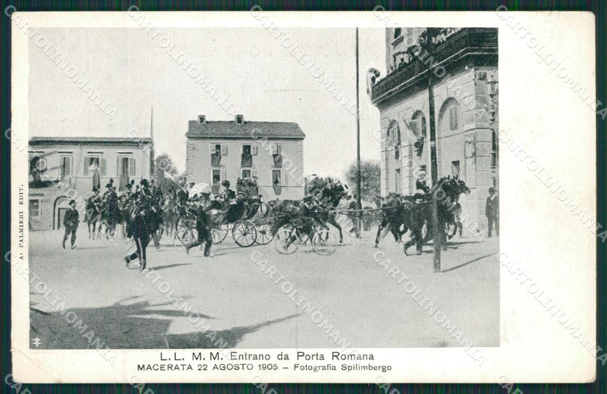 Macerata Città Porta Romana Savoia PIEGA cartolina QK6482 – fronte
