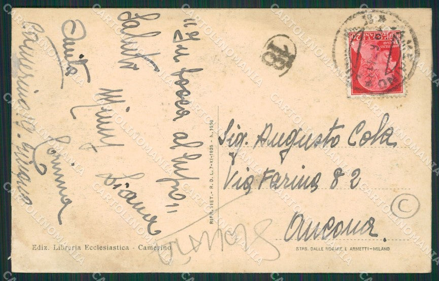 Macerata Camerino SCOLLATA cartolina QK6485 – retro