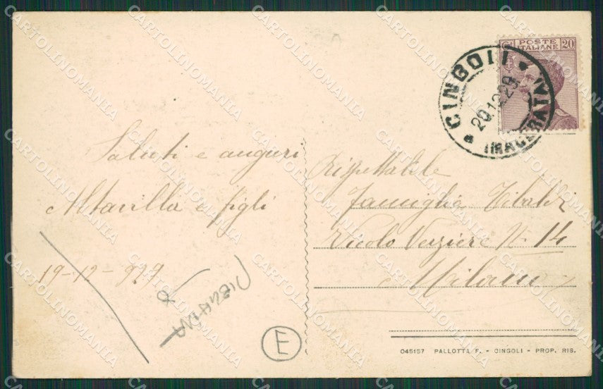 Macerata Cingoli Porta Roma PIEGHINA cartolina QK6507 – retro