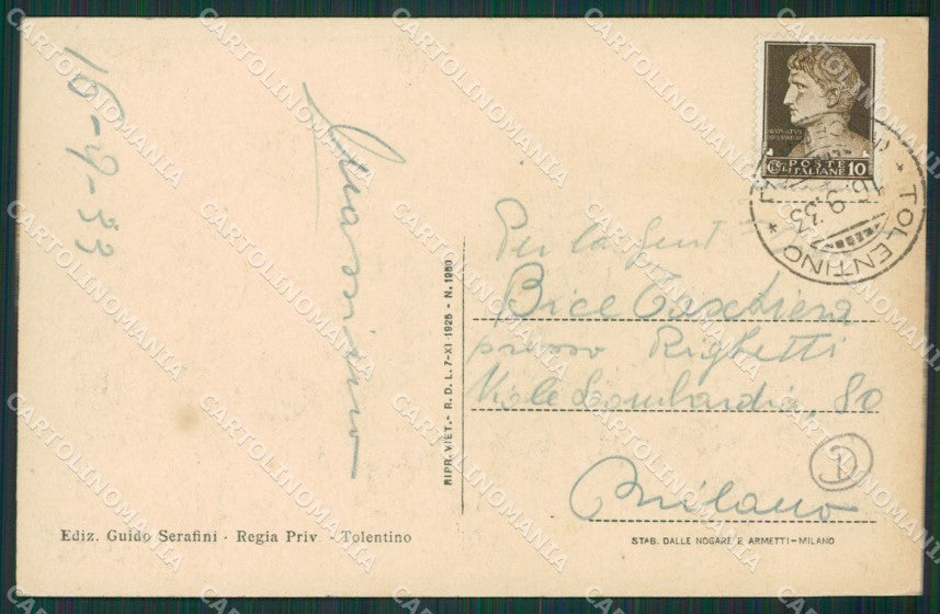 Macerata Tolentino cartolina QK6545 – retro