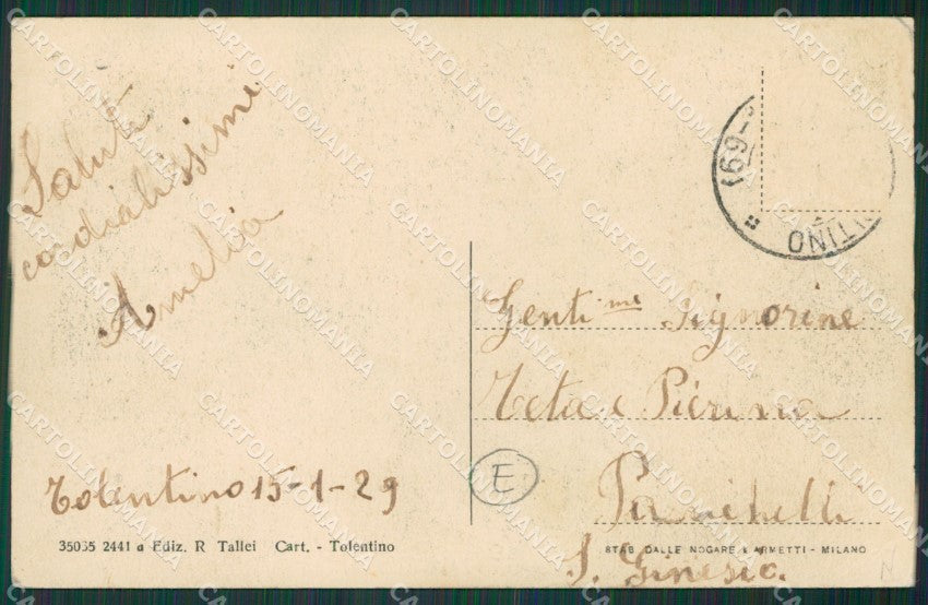 Macerata Tolentino Chiaro di Luna cartolina QK6547 – retro