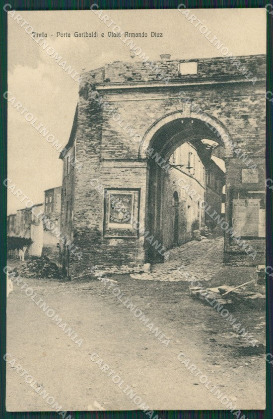 Macerata Treia Porta Garibaldi ABRASA cartolina QK6555 – fronte