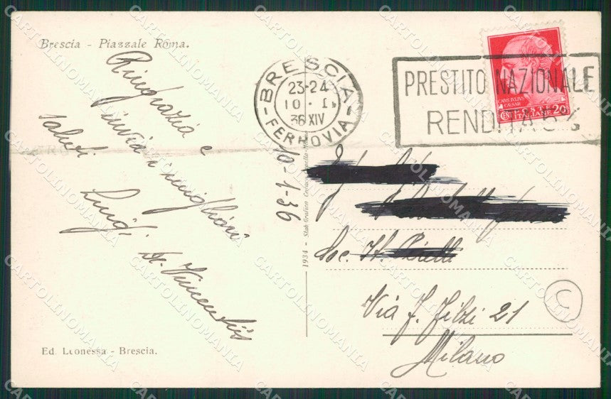 Brescia Città cartolina QK6616 – retro