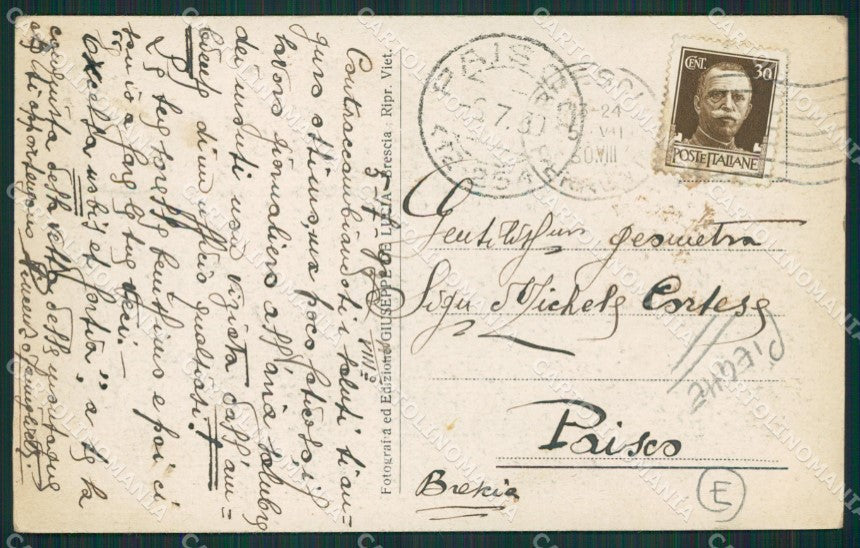 Brescia Città PIEGHE cartolina QK6671 – retro