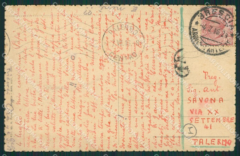 Brescia Città PIEGHE cartolina QK6708 – retro