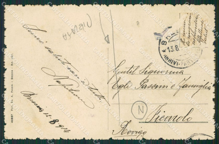 Brescia Città PIEGATA cartolina QK6725 – retro