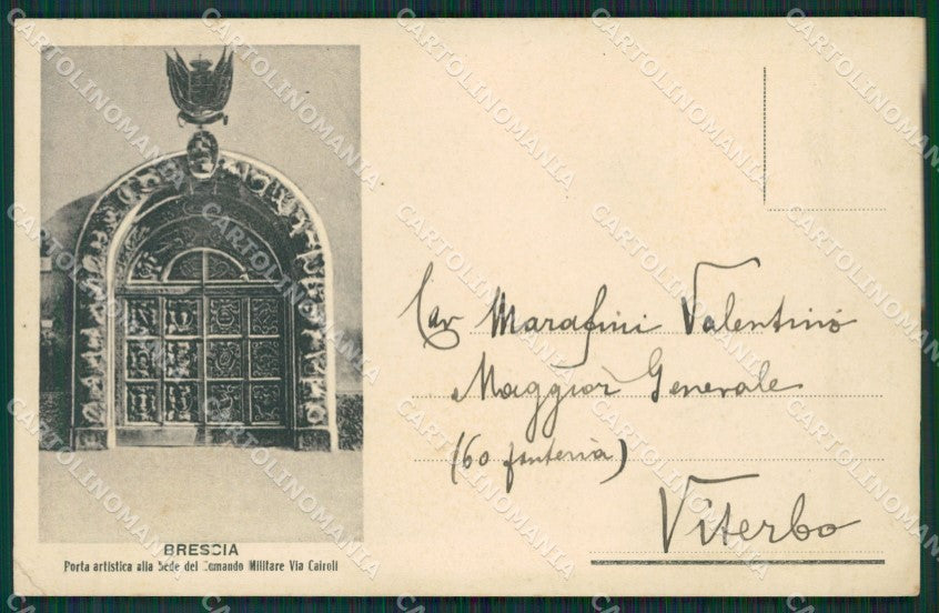 Brescia Militari PIEGA cartolina QK6733 – fronte