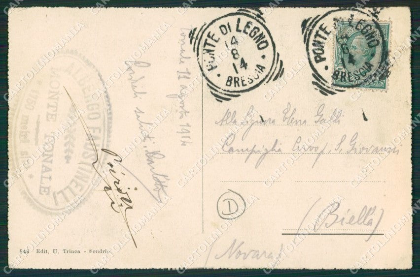 Brescia Passo del Tonale cartolina QK6843 – retro