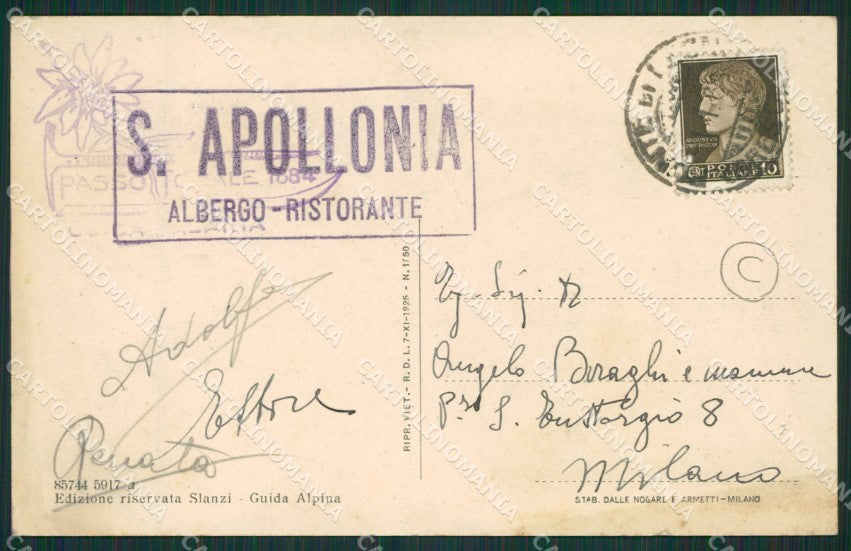 Brescia Passo del Tonale Sci cartolina QK6856 – retro