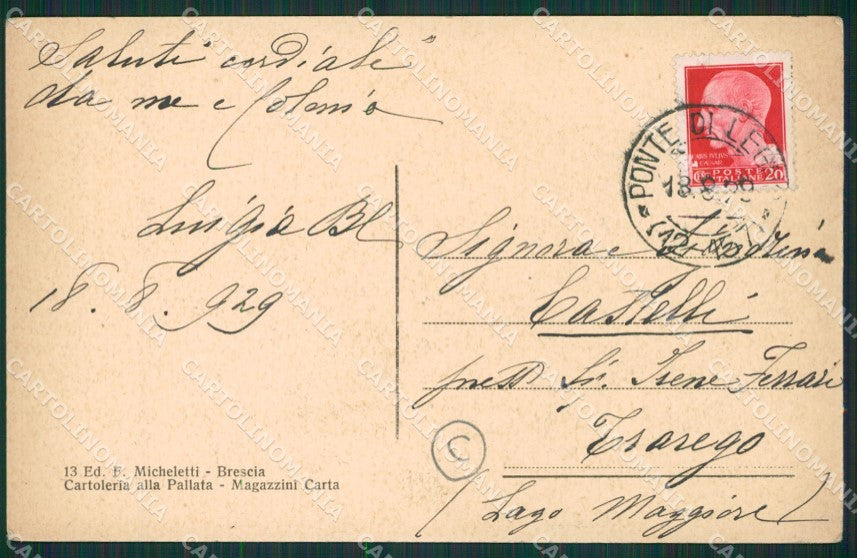 Brescia Ponte di Legno cartolina QK6863 – retro