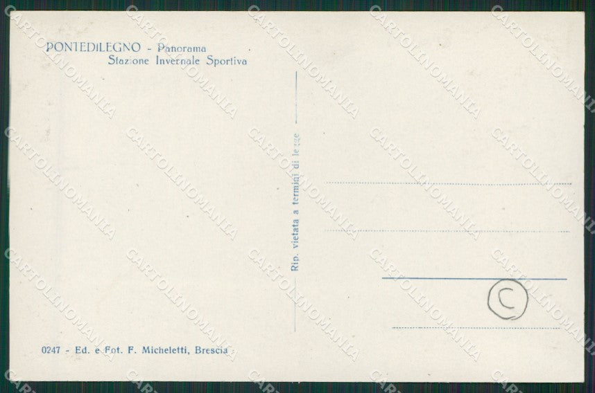 Brescia Ponte di Legno Nevicata Foto cartolina QK6868 – retro