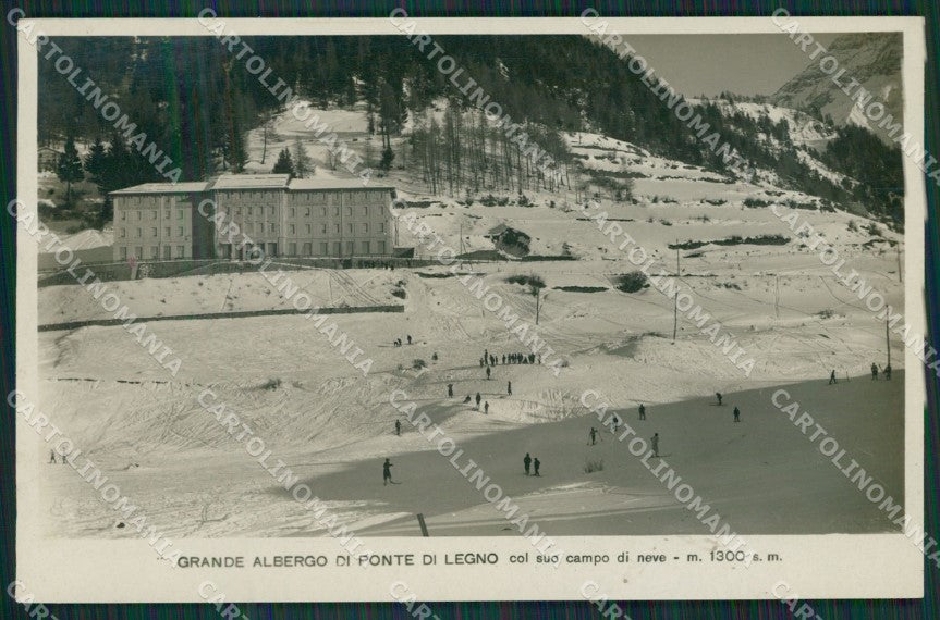 Brescia Ponte di Legno Nevicata Sci Foto cartolina QK6872 – fronte