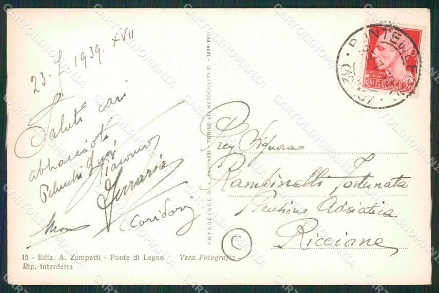 Brescia Ponte di Legno Foto cartolina QK6877 – retro