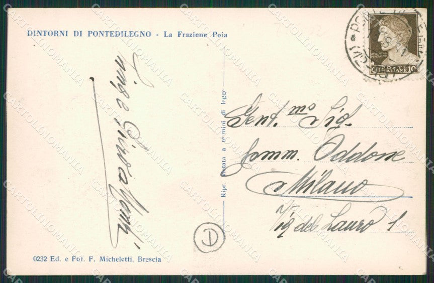 Brescia Ponte di Legno Foto cartolina QK6883 – retro