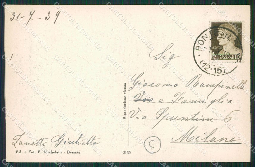 Brescia Valle Camonica Pezzo cartolina QK6912 – retro