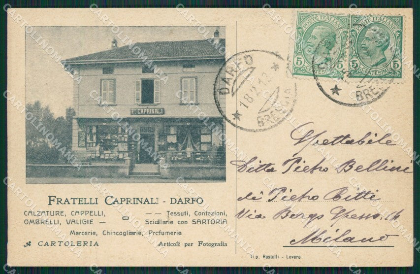 Brescia Valle Camonica Darfo Pubblicitaria cartolina QK6959 – fronte