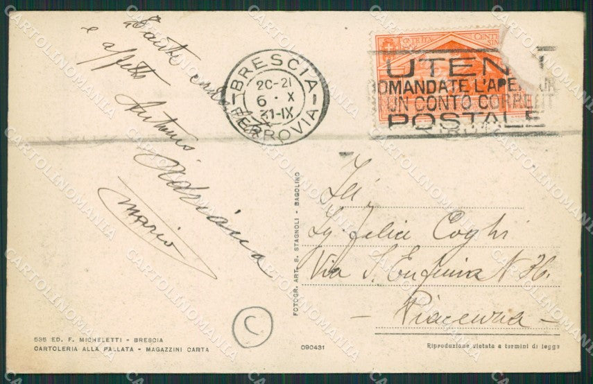 Brescia Valle Sabbia Bagolino cartolina QK6966 – retro