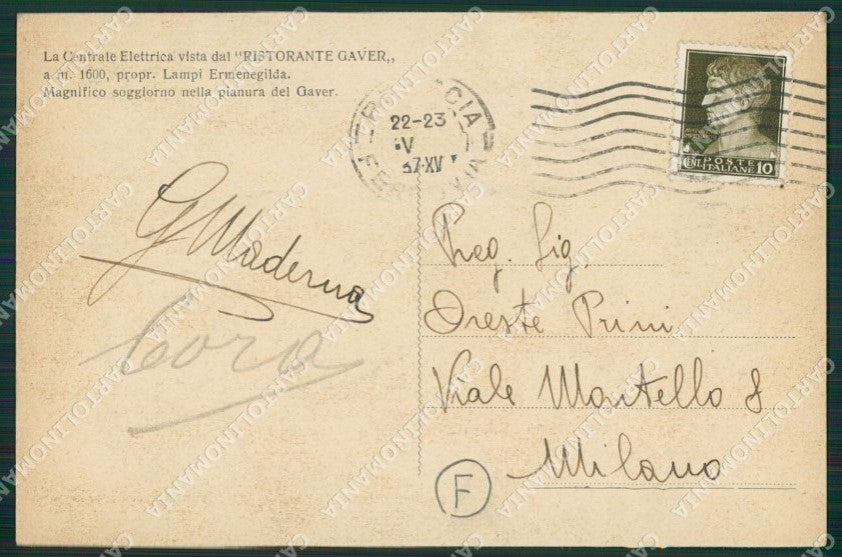 Brescia Valle Sabbia Bagolino PIEGHINA cartolina QK6999 – retro