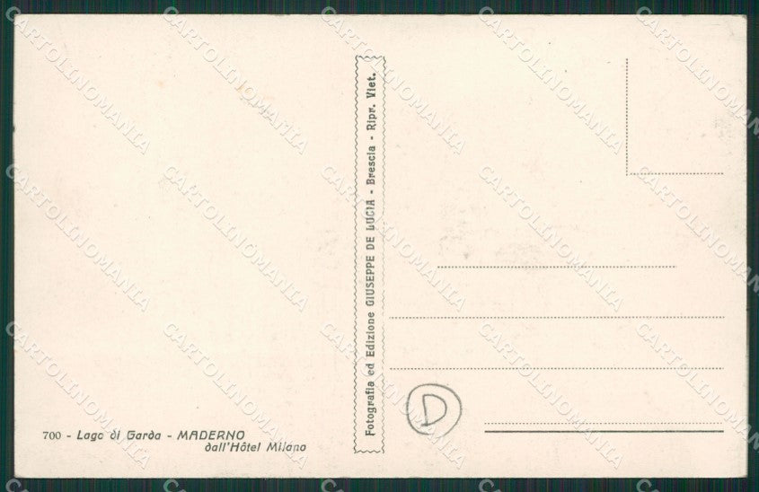 Brescia Maderno Battello cartolina QK7096 – retro