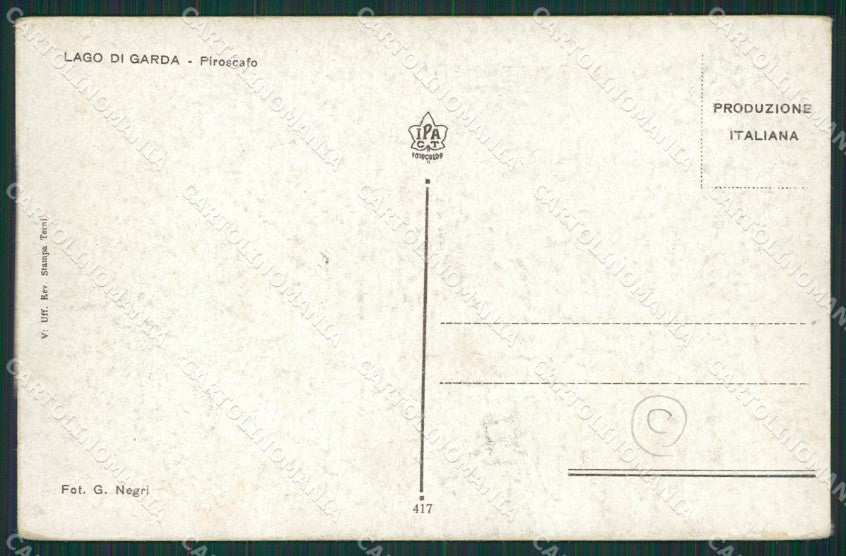 Brescia Lago di Garda Battello cartolina QK7157 – retro
