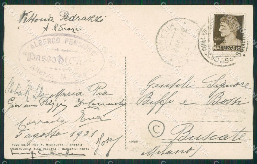 Brescia Passo Gavia cartolina QK7198 – retro