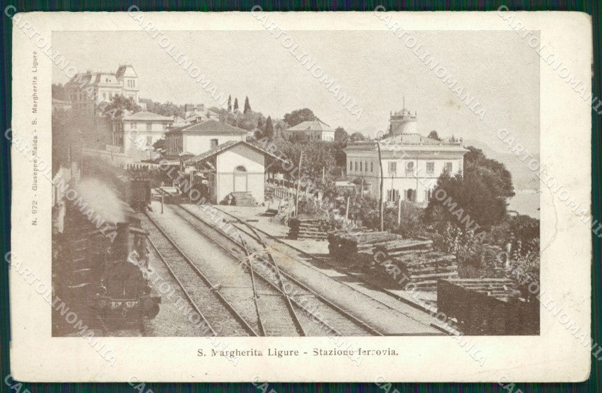 Genova Santa Margherita Stazione Treno PIEGA STRAPPINO cartolina QK7253 – fronte