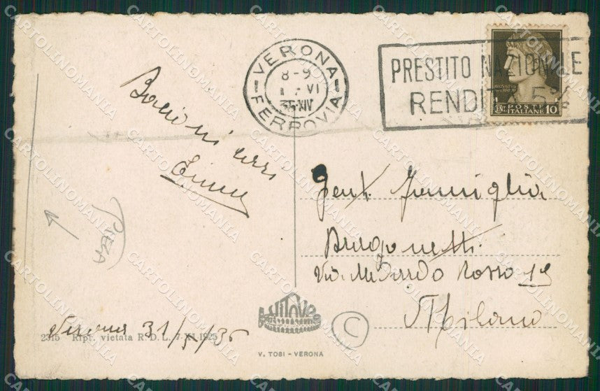 Verona Città Poste PIEGA cartolina QK7298 – retro
