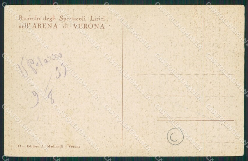 Verona Città Lirica Arena cartolina QK7311 – retro