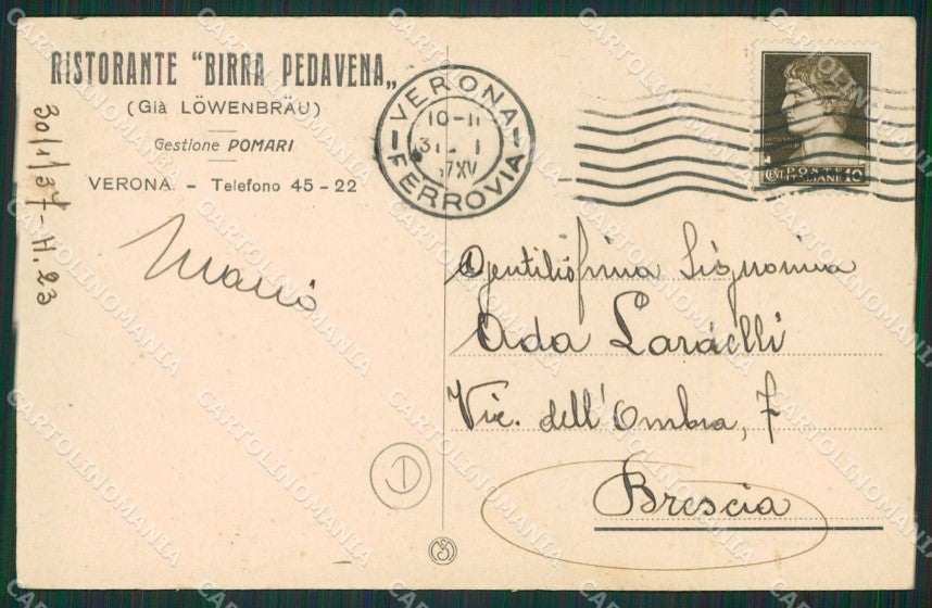 Verona Città cartolina QK7322 – retro