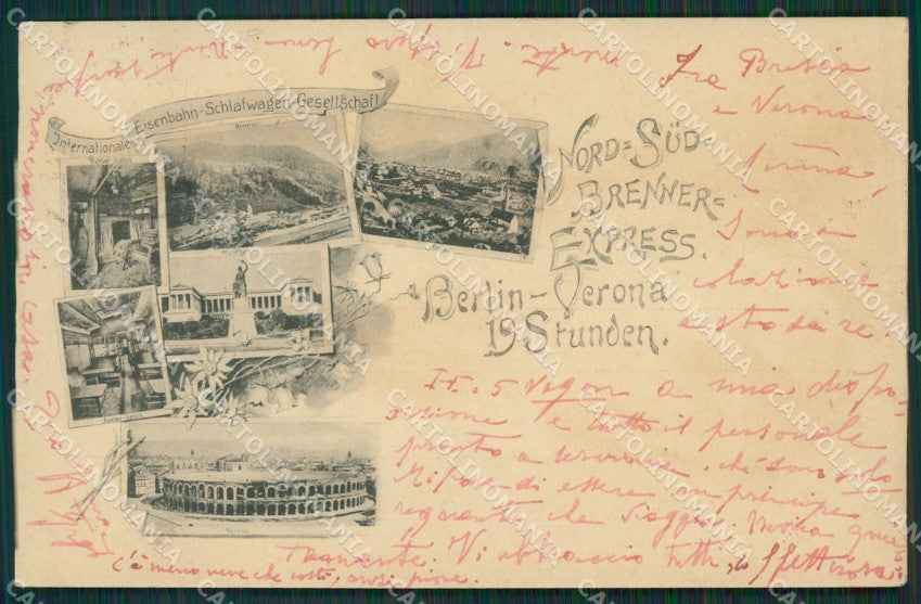 Verona Bolzano Berlin Brennero Munchen cartolina QK7372 – fronte