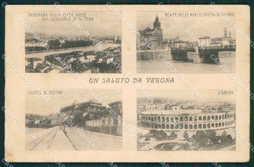 Verona Città Saluti da PIEGHE ABRASA cartolina QK7387 – fronte