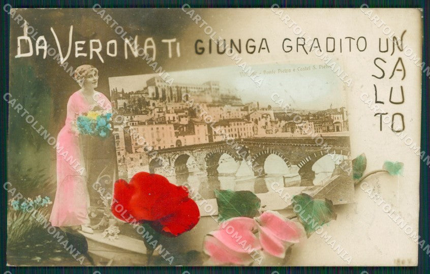 Verona Città Saluti da Foto cartolina QK7396 – fronte