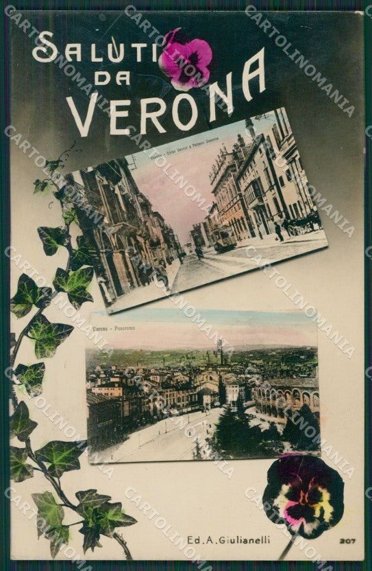 Verona Città Saluti da Foto cartolina QK7400 – fronte
