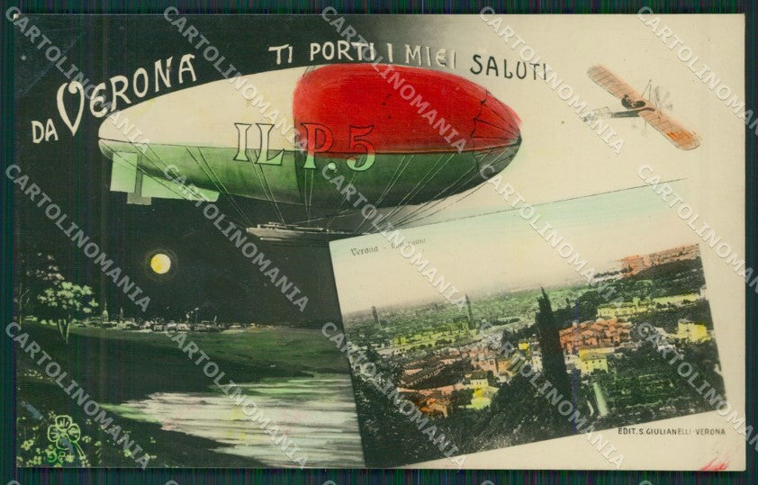 Verona Città Aviazione Saluti da Foto cartolina QK7424 – fronte