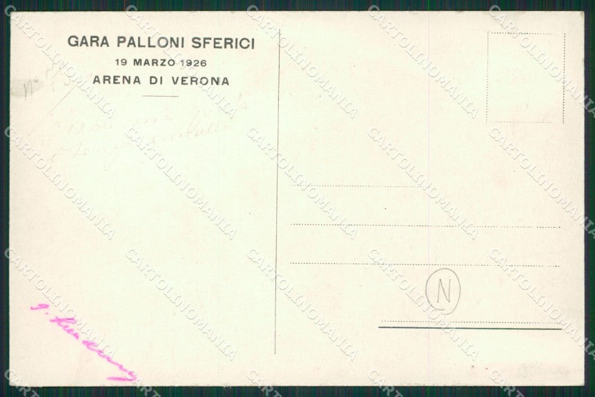 Verona Città Aviazione Mongolfiera cartolina QK7426 – retro
