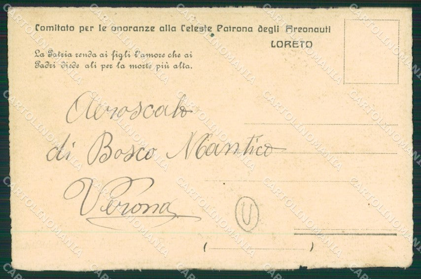 Verona Città Aviazione Dirigibile Loreto cartolina QK7430 – retro