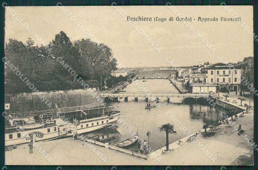 Verona Lago di Garda Peschiera Battello TRACCE UMIDO cartolina QK7435 – fronte