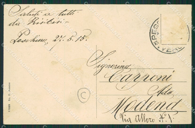 Verona Lago di Garda Peschiera Battello TRACCE UMIDO cartolina QK7435 – retro