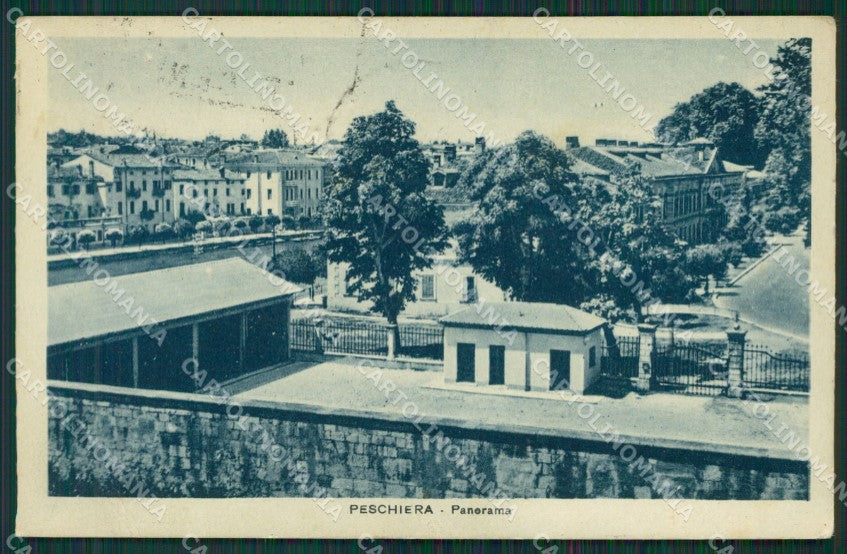 Verona Lago di Garda Peschiera PIEGA cartolina QK7449 – fronte