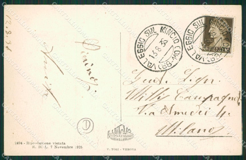 Verona Borghetto di Valeggio cartolina QK7459 – retro