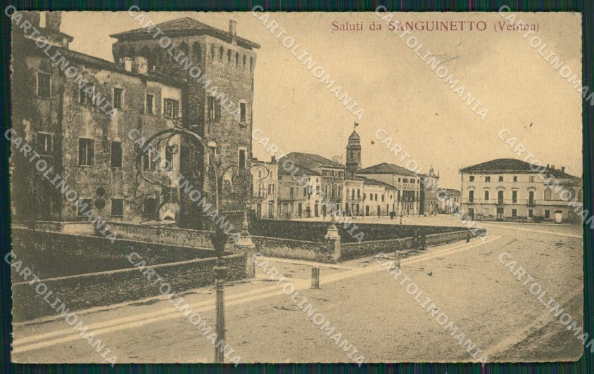 Verona Sanguinetto PIEGATA cartolina QK7493 – fronte