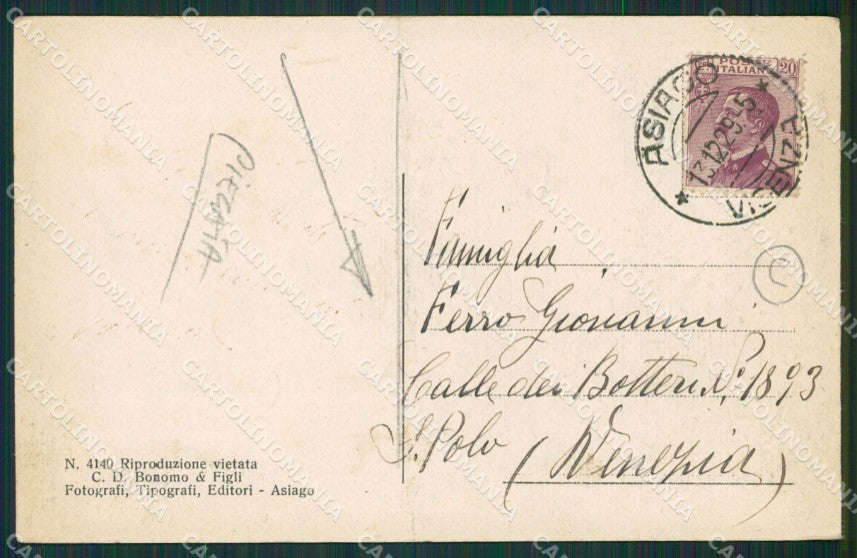 Vicenza Asiago PIEGATA cartolina QK7643 – retro