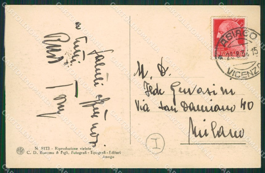 Vicenza Asiago Tennis cartolina QK7658 – retro
