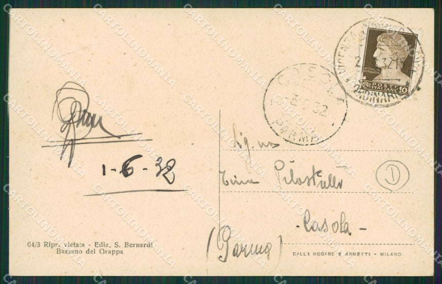 Vicenza Bassano del Grappa PIEGHINA cartolina QK7691 – retro