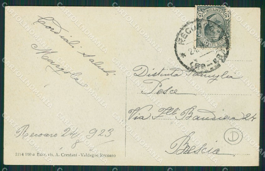 Vicenza Recoaro PIEGHINA cartolina QK7753 – retro