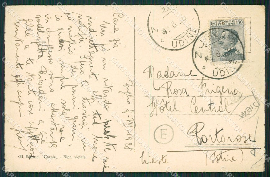 Udine Piano d'Arta PIEGA cartolina QK7794 – retro