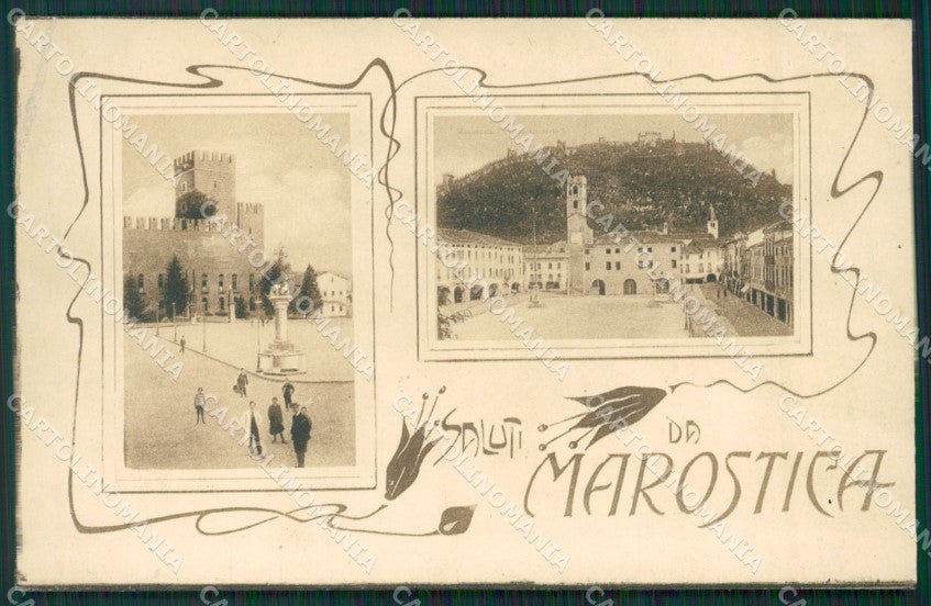 Vicenza Marostica Saluti da PIEGHE cartolina QK7949 – fronte